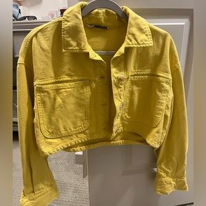 Zara yellow cropped jacket